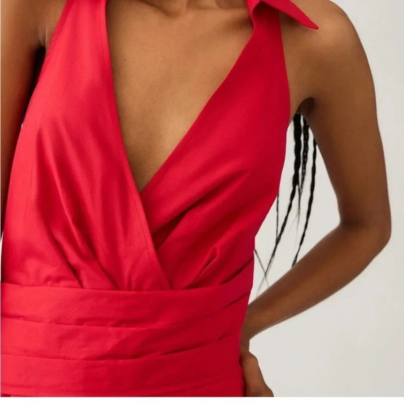 Maeve Anthropologie Red Asymmetrical Wrap Shirt Dress 12 NWT - Picture 3 of 7